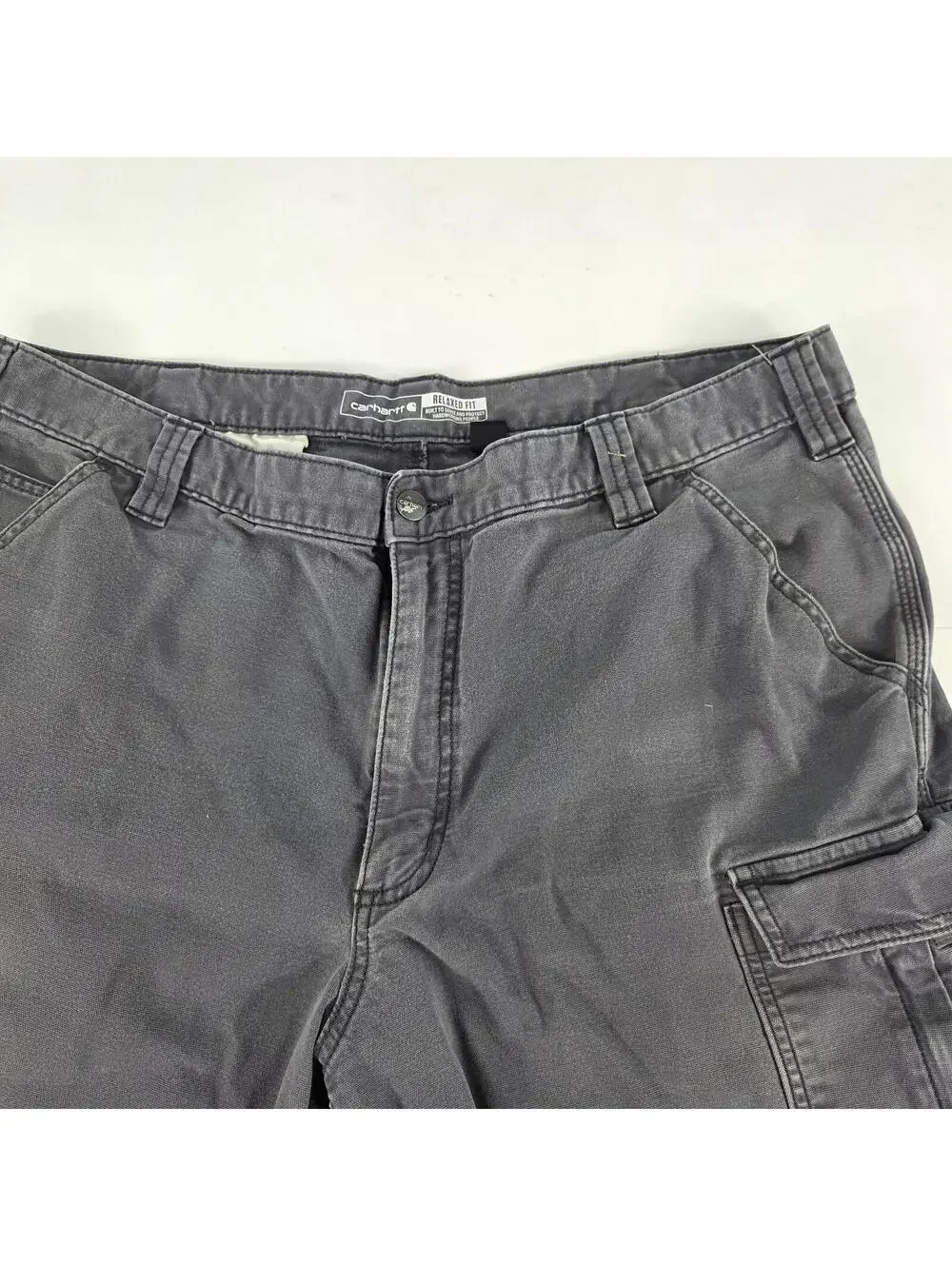 Carhartt Rugged Flex Relaxed Fit Short Size 40 Mens Gray Distressed Cargo Shorts